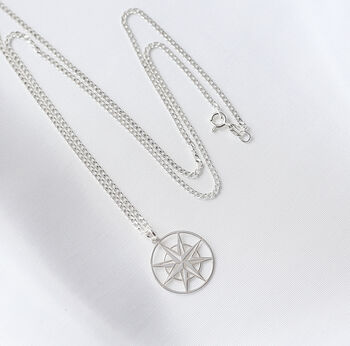 Graduation Gift For Him, Men's Compass Necklace – Sterling Silver, 8 of 11