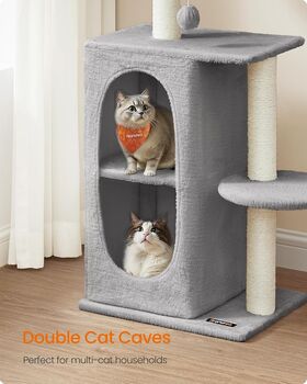Cat Tree Tower Two Caves Scratching Posts, 4 of 7