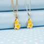 Hand Painted Daffodil Tear Drop Pendant Necklace, thumbnail 1 of 6