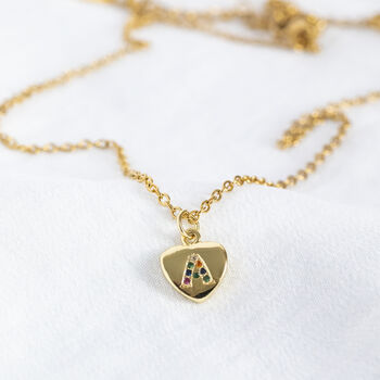 Gold Plated Heart Necklace With Rainbow Alphabet Letter, 4 of 8