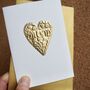 Personalised Gold Foil Heart Mum Birthday Card, thumbnail 1 of 4