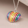 Sterling Silver Rainbow Heart Necklace, thumbnail 1 of 12