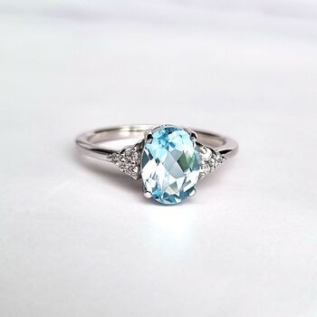 Sky Blue Topaz Ring In Sterling Silver And Gold Vermeil, 4 of 12