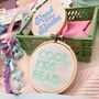 Mini Embroidery Hoop Shelf Decor For Readers, thumbnail 2 of 10