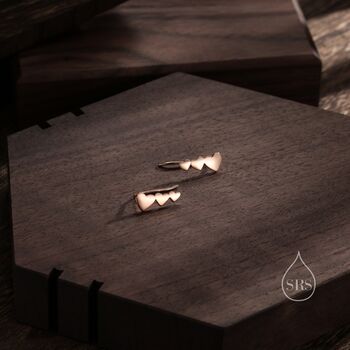 Sterling Silver Heart Crawler Earrings, 5 of 11