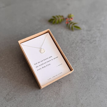 Joy Sterling Silver Smiley Necklace, 5 of 10