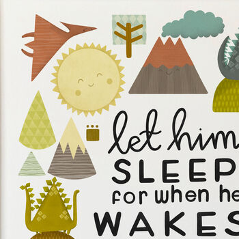 'Let Him Sleep' Nursery Print, 2 of 7