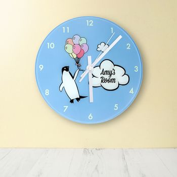 Personalised Penguin Nursery Wall Clock, 2 of 2
