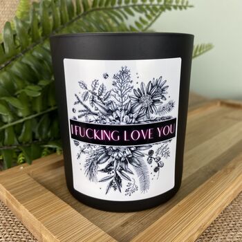 Neon Pink 'I Fucking Love You' Valentines Candle, 4 of 12