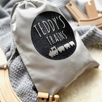 Personalised Train Toy Storage Bag, 3 of 6