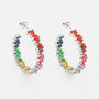 Large Rainbow Hoop Earrings Silver Plated Gift For Her, thumbnail 3 of 4
