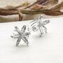 Sterling Silver Star Lily Cuff Earrings, thumbnail 3 of 4