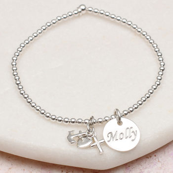 Personalised Silver Faith, Hope And Charity Bracelet By Hurleyburley ...