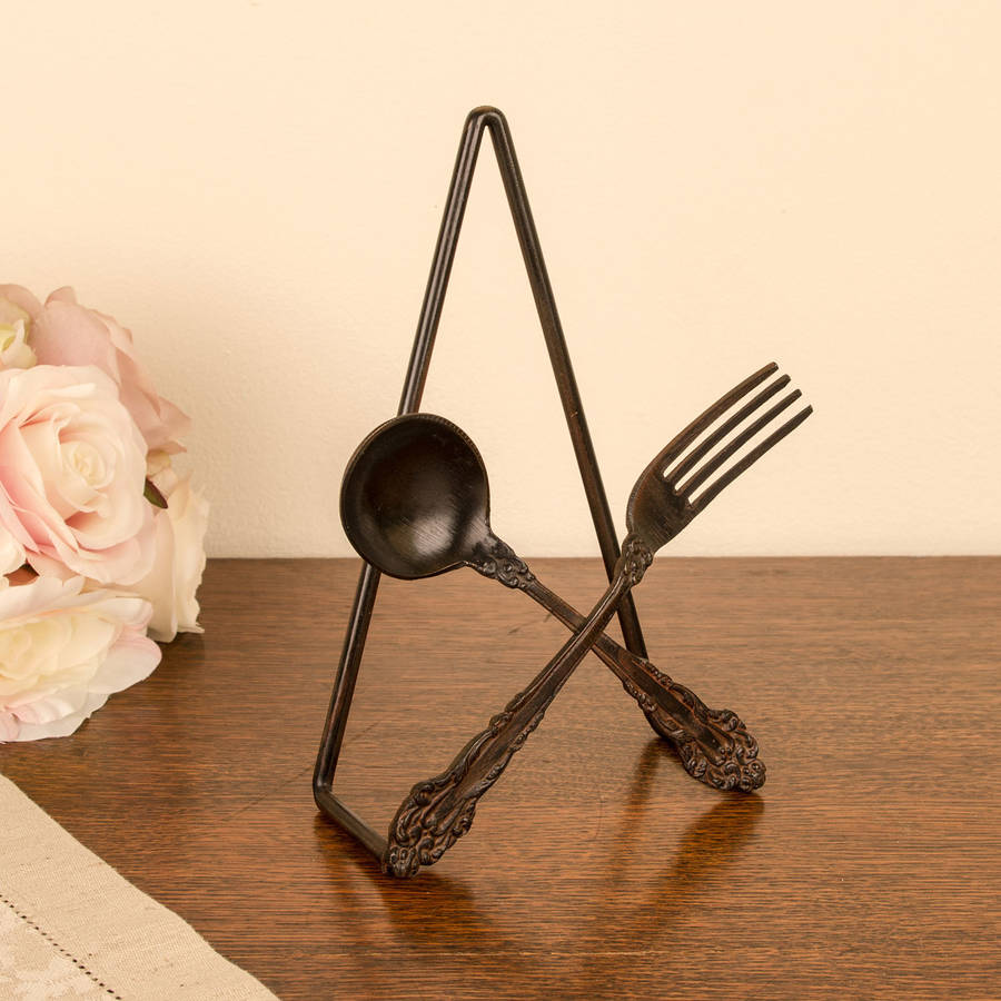 fork and spoon decorative cookbook stand by dibor