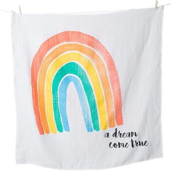 Rainbow Swaddle Blanket Milestone Cards Baby Gift Set, 5 of 8