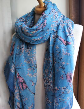 Personalised Or Monogrammed Faded Bird Print Scarf, 6 of 12