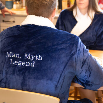 Personalised Sherpa Style Fleece Dressing Gown, 2 of 12