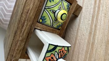 Handmade Two X Drawer Mini Ceramic Jewellery Box Chest, 7 of 12
