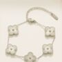 Silver Clover Charm Bracelet, thumbnail 1 of 5
