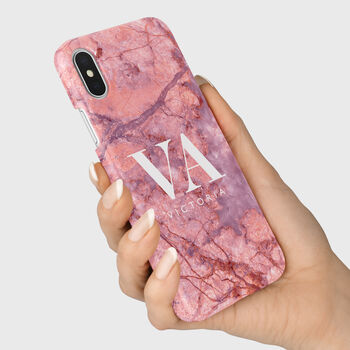 Personalised Pink Marble Phone Case, 3 of 6