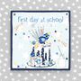 First Day At School Card Cake Theme Blue/Pink, thumbnail 1 of 3