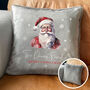 Personalised Any Message Traditional Santa Faux Fur Cuddle Cushion, thumbnail 1 of 10