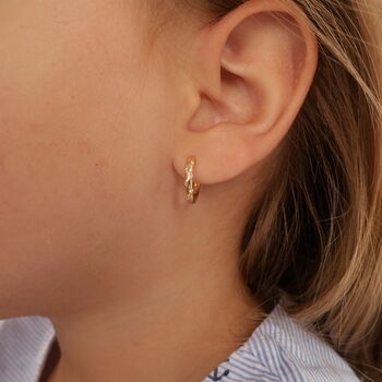 Minimalist Gold Plated Dainty Huggie Hoop Earrings, 6 of 11