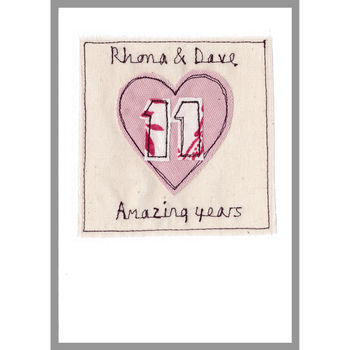 Personalised Wedding Anniversary Heart Card, 6 of 12