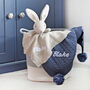 Personalised Bunny Comforter And Cable Blanket Steel, thumbnail 5 of 10