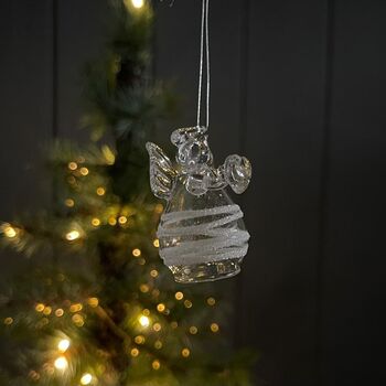 Glass Heart Angel Hanging Decoration, 2 of 2