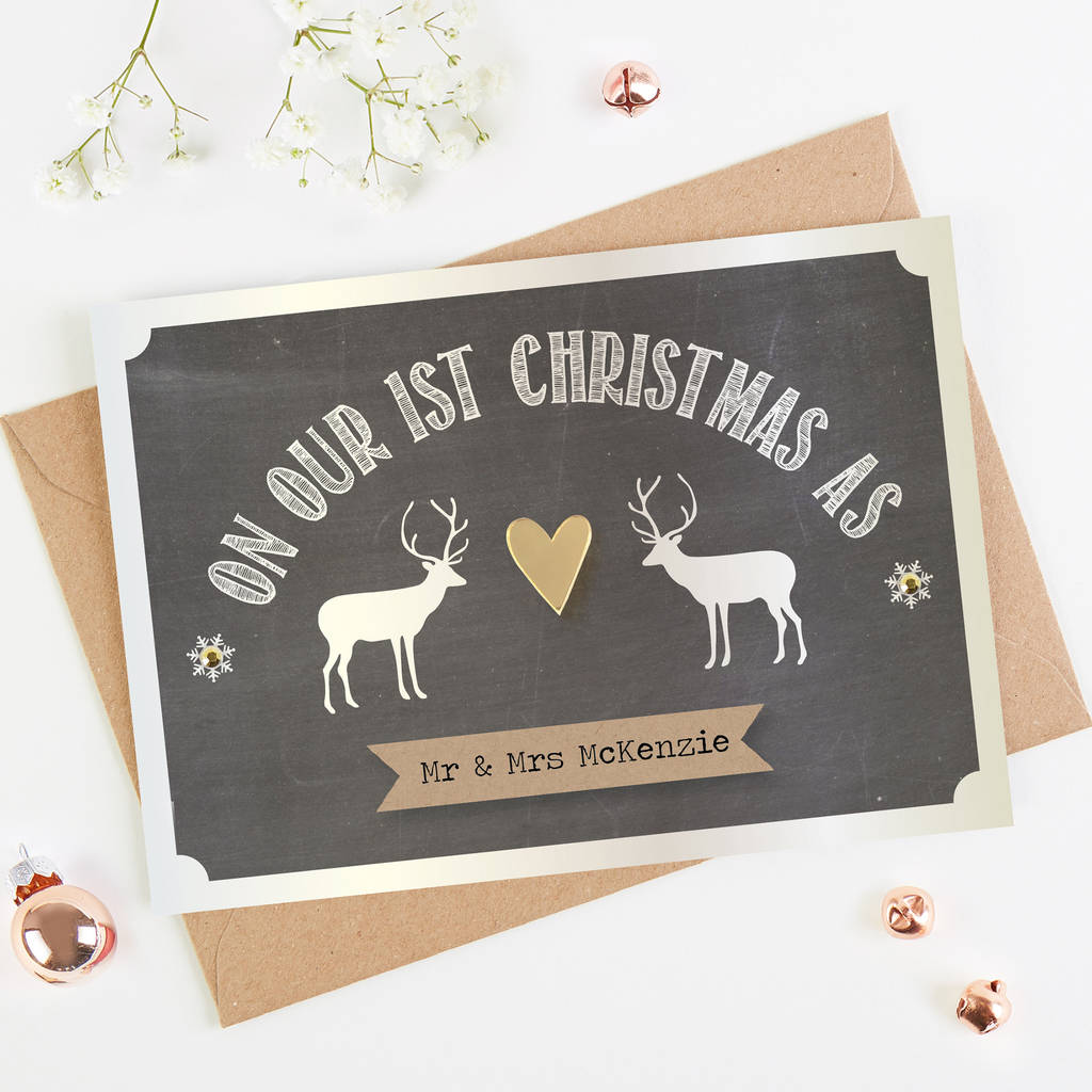 First Married Christmas Card By LOOM Weddings Notonthehighstreet