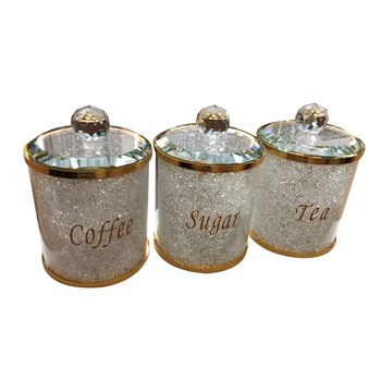 Tea Coffee Sugar Storage Jars With Swarovski Crystals, 4 of 4