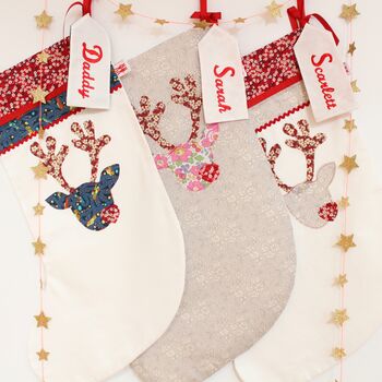 Personalised Reindeer Christmas Stocking, 10 of 10