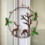 Handmade Metal Deer Pair Winter Wreath, thumbnail 1 of 5