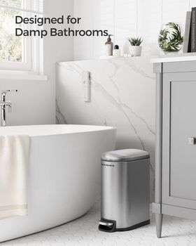 Ten Litre Pedal Bathroom Bin With Soft Close Lid, 3 of 7