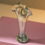 Vintage Mid Century Fluted Art Glass Vase Clear, thumbnail 3 of 3