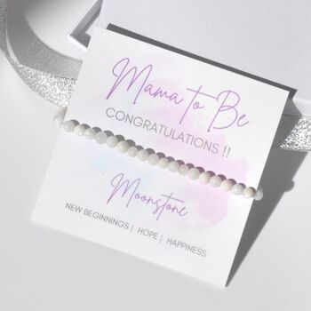 Mama To Be ! Congratulations Moonstone Crystal Bracelet Gift, 3 of 5