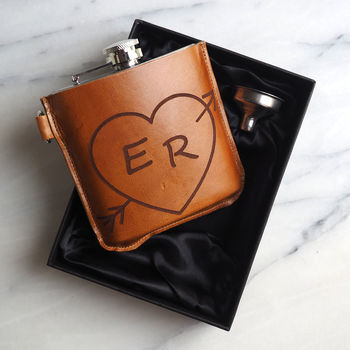 Valentines Personalised Hip Flask In Gift Box, 2 of 9