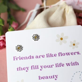 Friends Are Like Flowers Daisy Earrings, 2 of 5