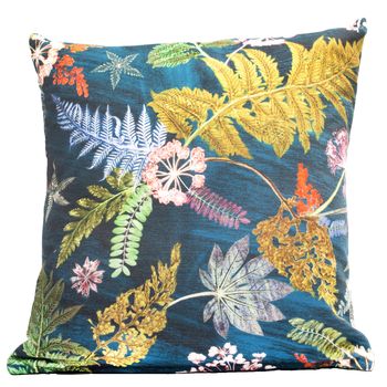 Deep Teal Botanical Sofa Cushion For Interior Design, 2 of 3