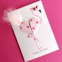 Flamingo Origami Heart Birthday Card, thumbnail 1 of 6