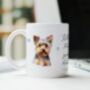 Personalised Yorkshite Terrier Dog Hearts Pet Gift Mug, thumbnail 1 of 2