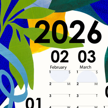 2026 Botanical Design Calendar, Portrait Wall Planner, 3 of 4