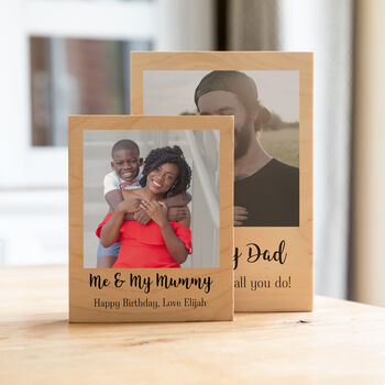 Personalised Wood Photo Block With Message, 3 of 3