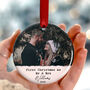 First Christmas Married Custom Mr And Mrs Photo Bauble, thumbnail 1 of 12