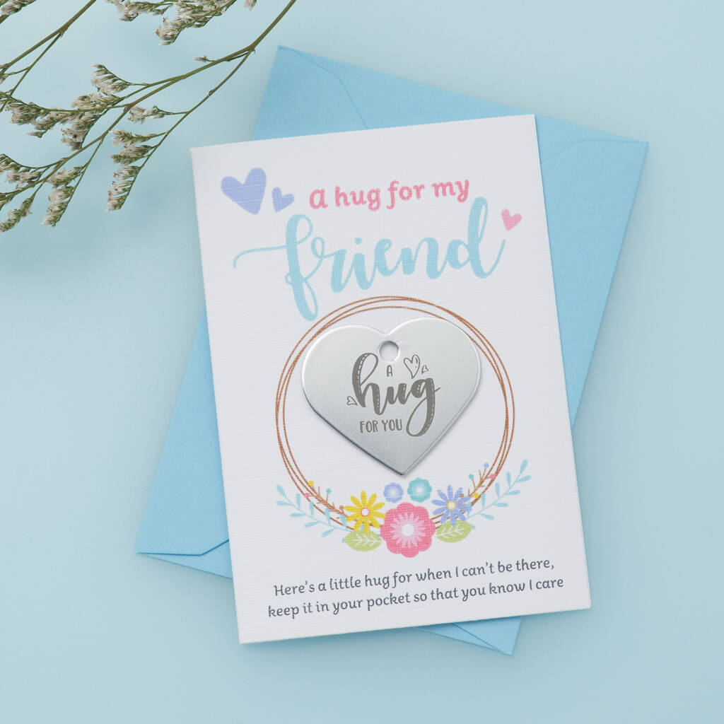 Personalised Little Hug Token Floral Card For Friend, 1 of 6