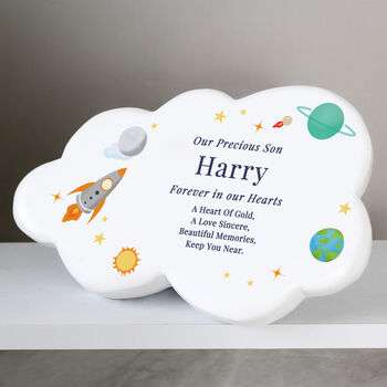 Personalised Child Space Memorial Cloud, 2 of 3