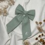 Personalised Embroidered Small Linen Hair Bow, thumbnail 1 of 3