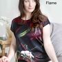 Silk Satin And Soft Jersey Floral Womens Top T Shirt, thumbnail 3 of 8