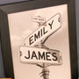 Personalised Couples Street Sign New Home Print, thumbnail 6 of 7